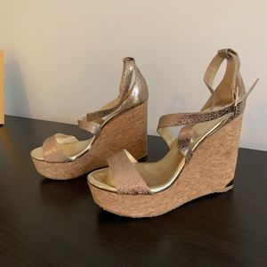 Jimmy Choo Gold Wedges